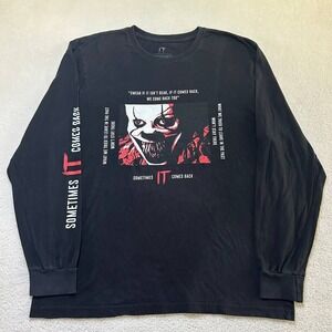 IT Chapter Two Black Sometimes IT Comes Back Pennywise Graphic T-shirt Size XL
